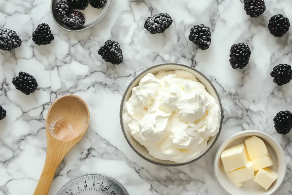 Blackberry cheesecake ingredients