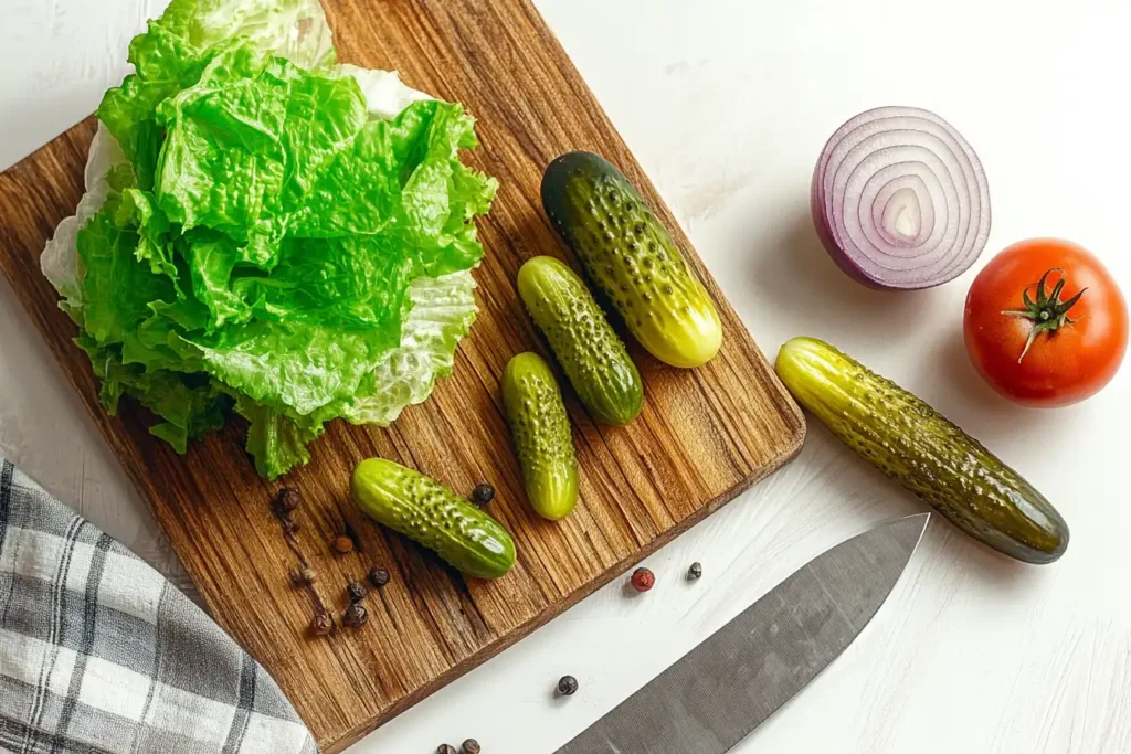 Fresh vegetables for burger bowls