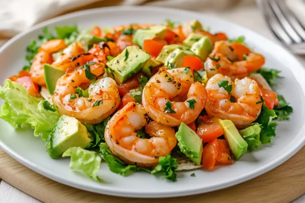 Plated shell-off shrimp