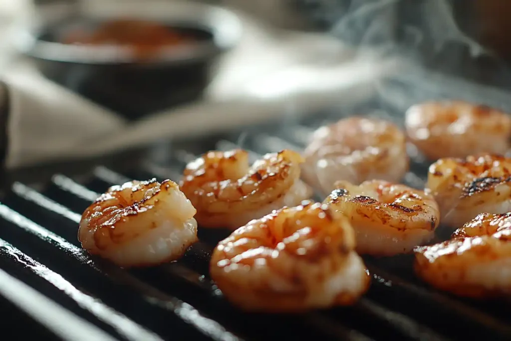 Perfectly grilled shrimp