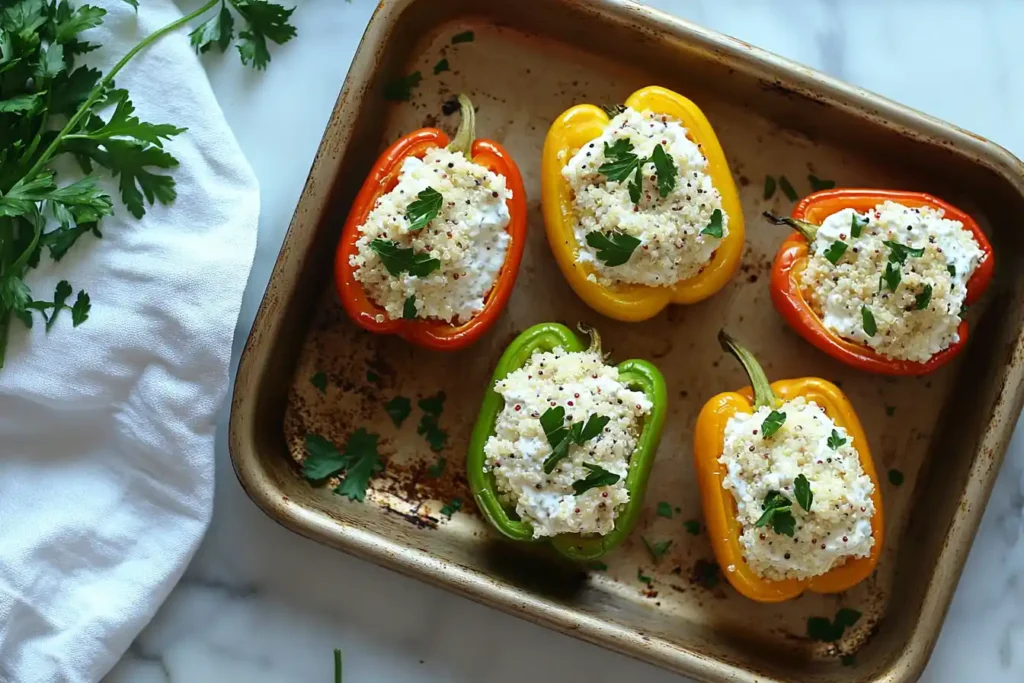 Cottage cheese stuffed peppers