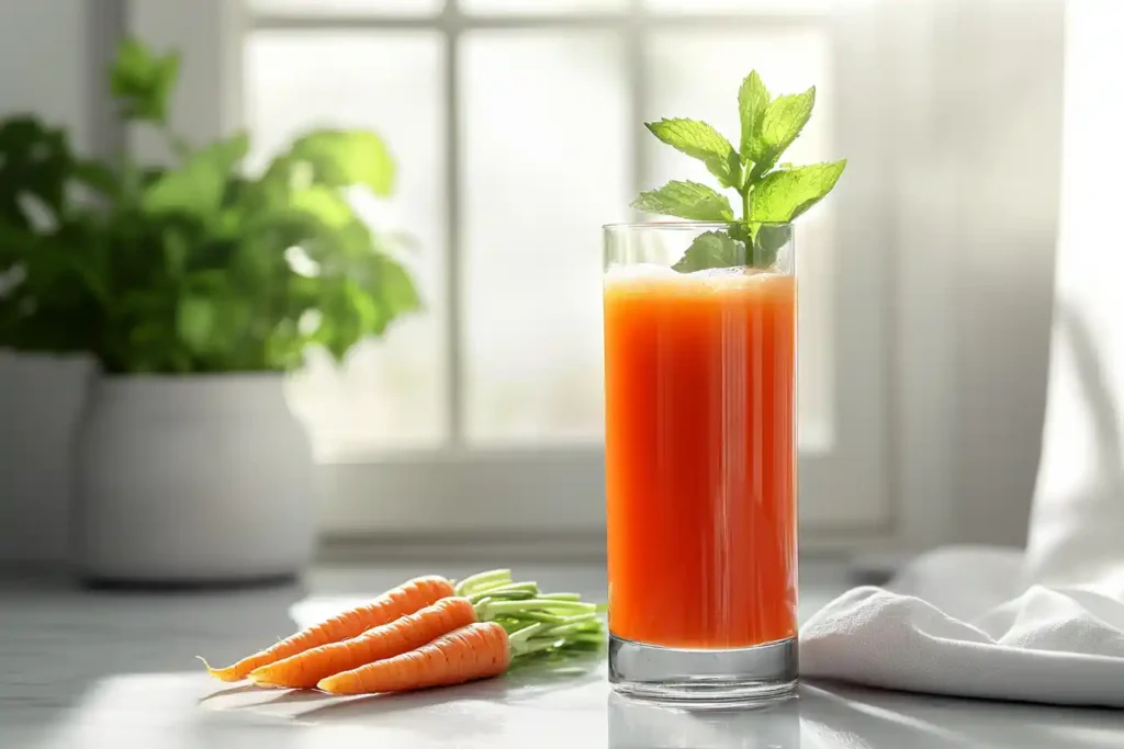 Carrot juice recipe glass