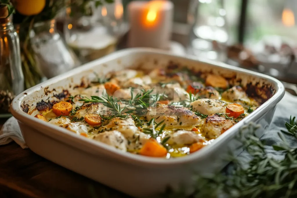 Oven-baked diced chicken