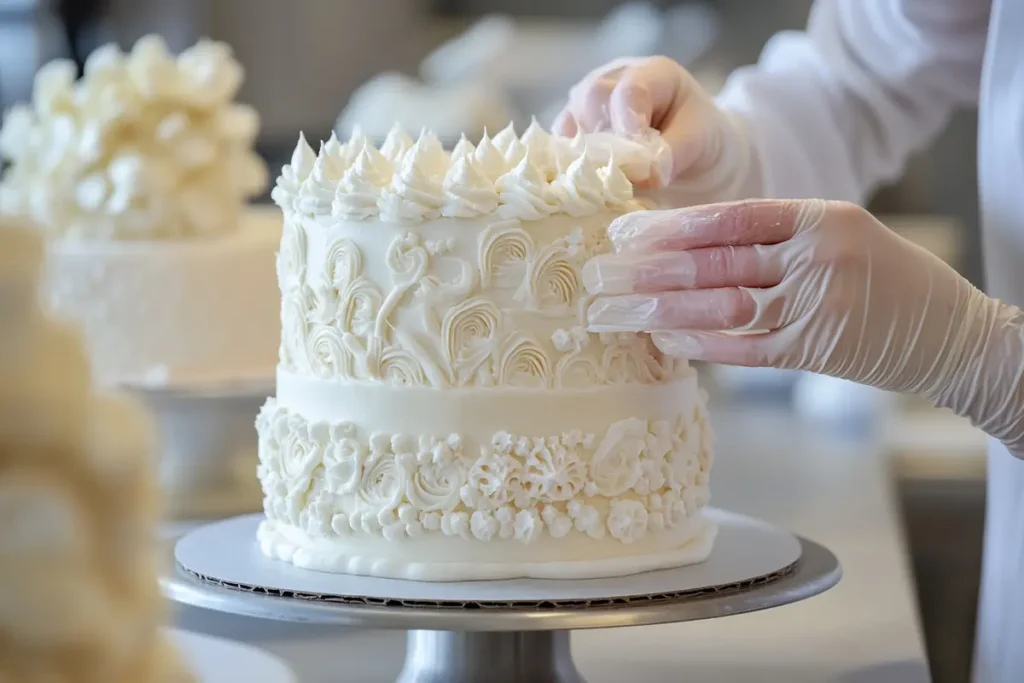 Baker Decorating Cake with Care