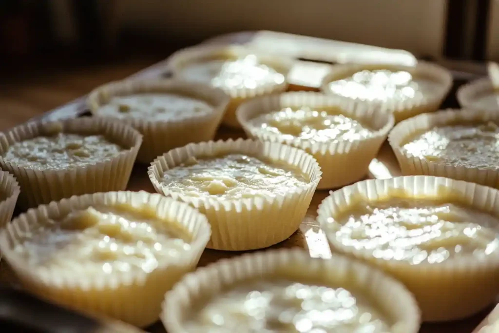 cupcake batter in liner