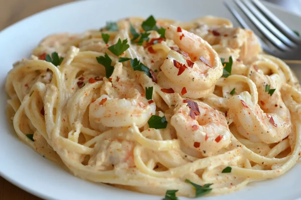 Cajun chicken shrimp pasta