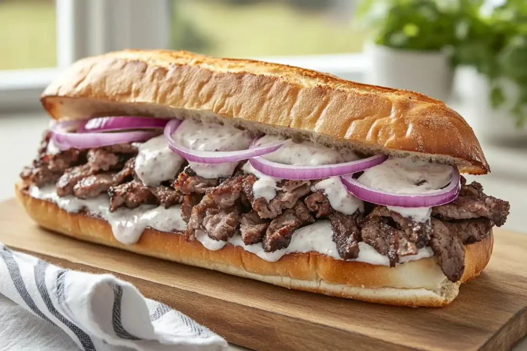 Philly Cheesesteak with Horseradish Sauce