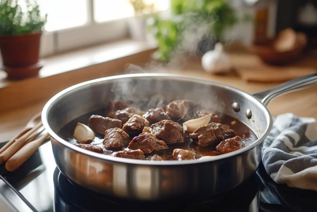 Beef Stew Cooking Process