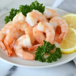 Cooked shrimp on a plate