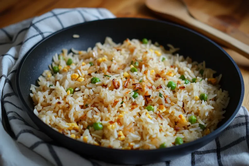 Garlic Fried Rice in a Pan