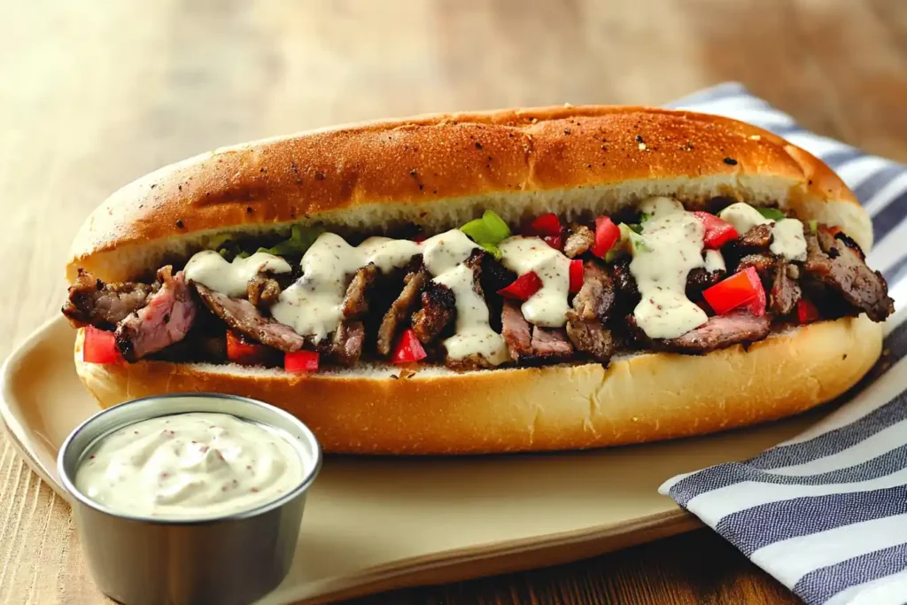 Philly Cheesesteak with Garlic Mayo