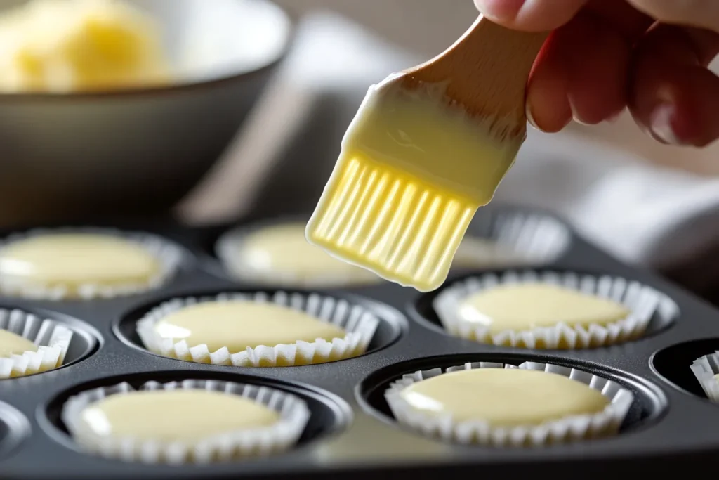 greasing cupcake liners