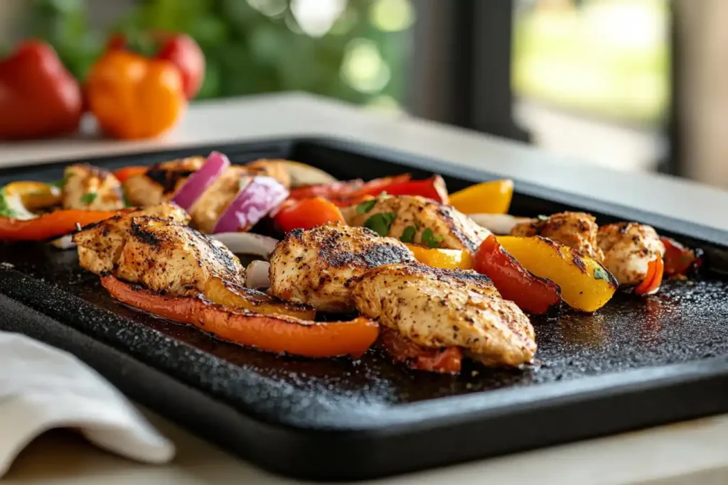 Blackstone chicken fajitas