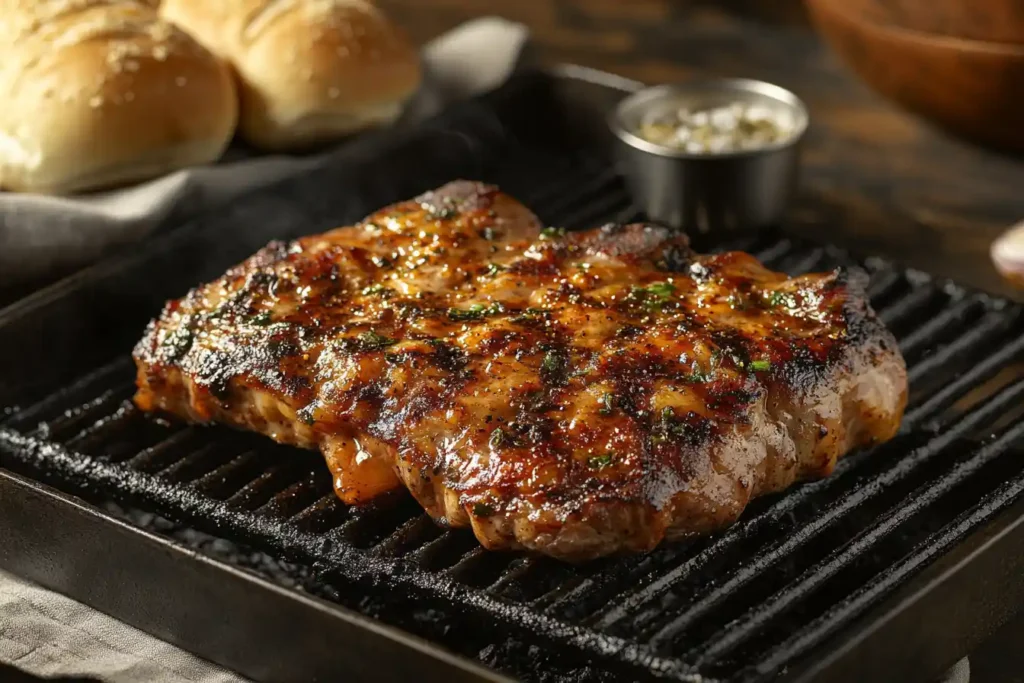 Flat-top grill for cooking Philly sandwiches