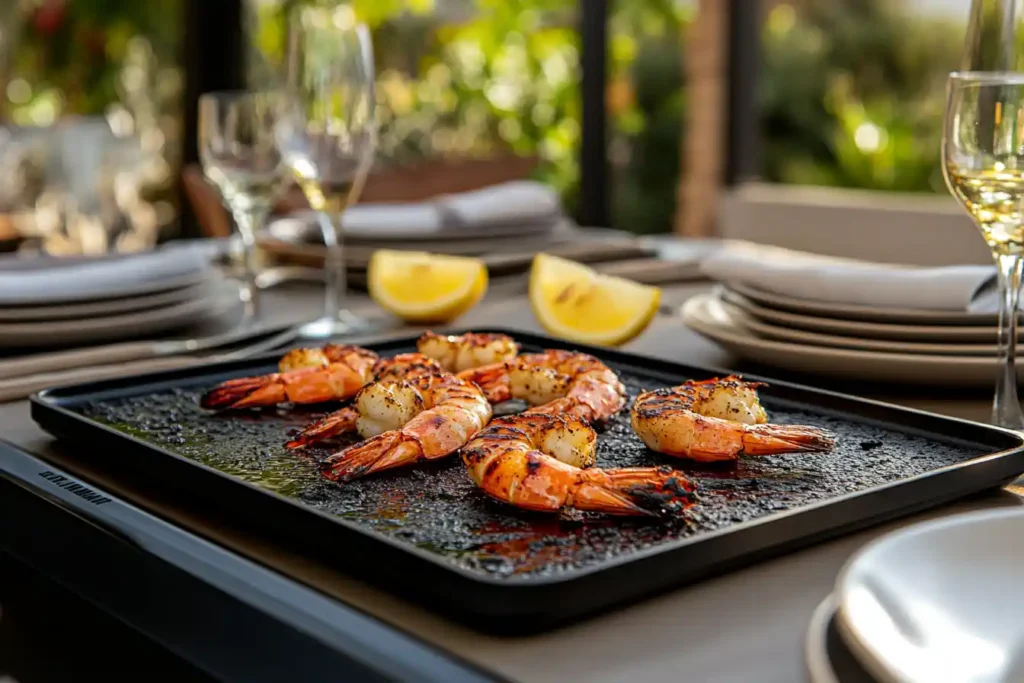 shrimp grilling with oil