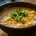 Bowl of creamy hash brown potato soup