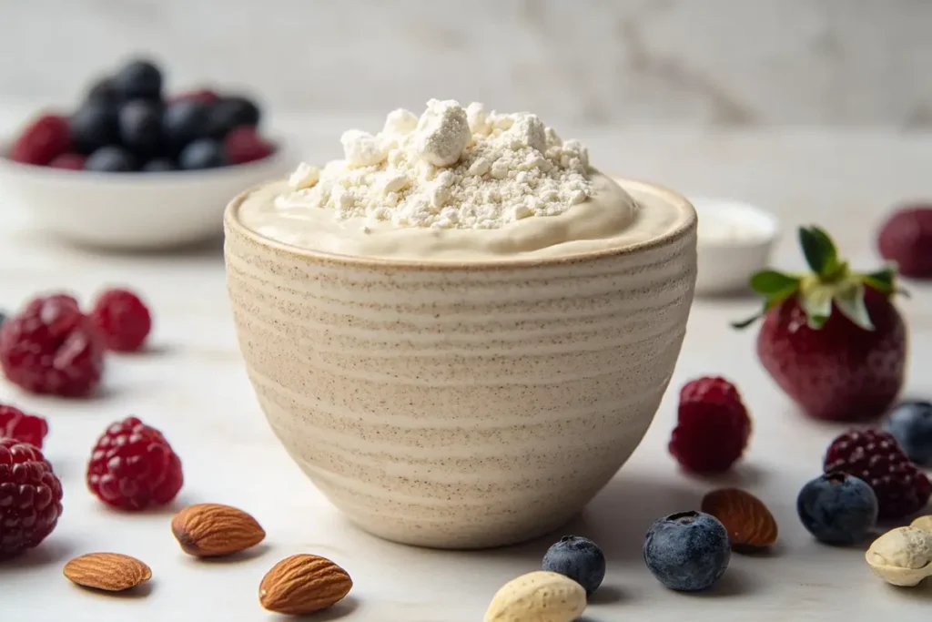 homemade protein pudding bowl