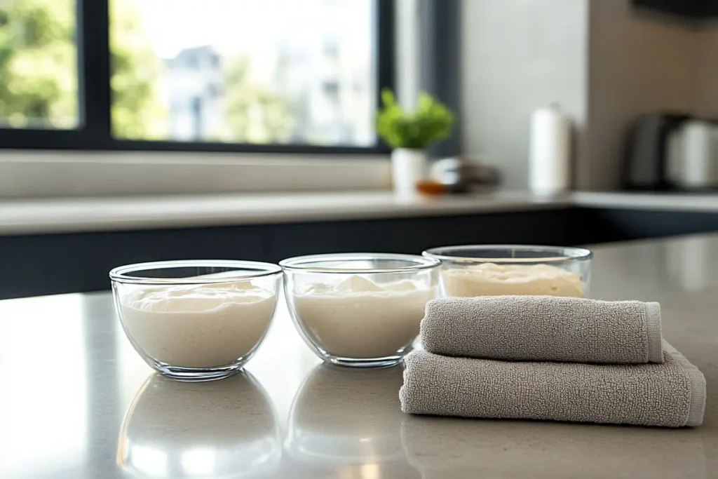 Cream substitutes in glass bowls