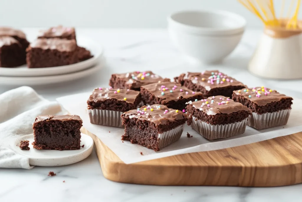 non-stick brownies in liners