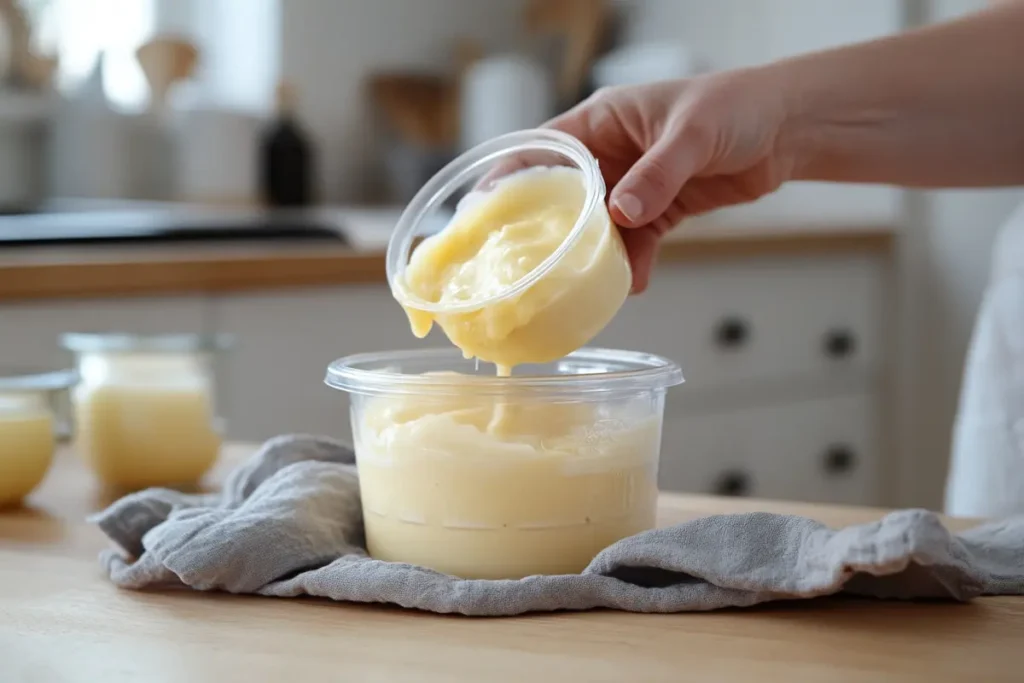 Airtight container for pudding storage