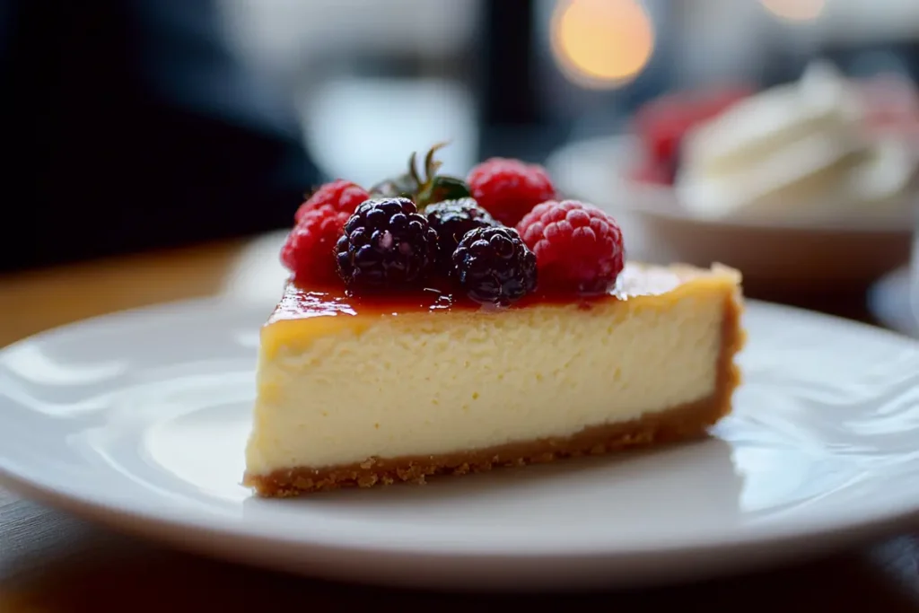 New York-style sour cream cheesecake