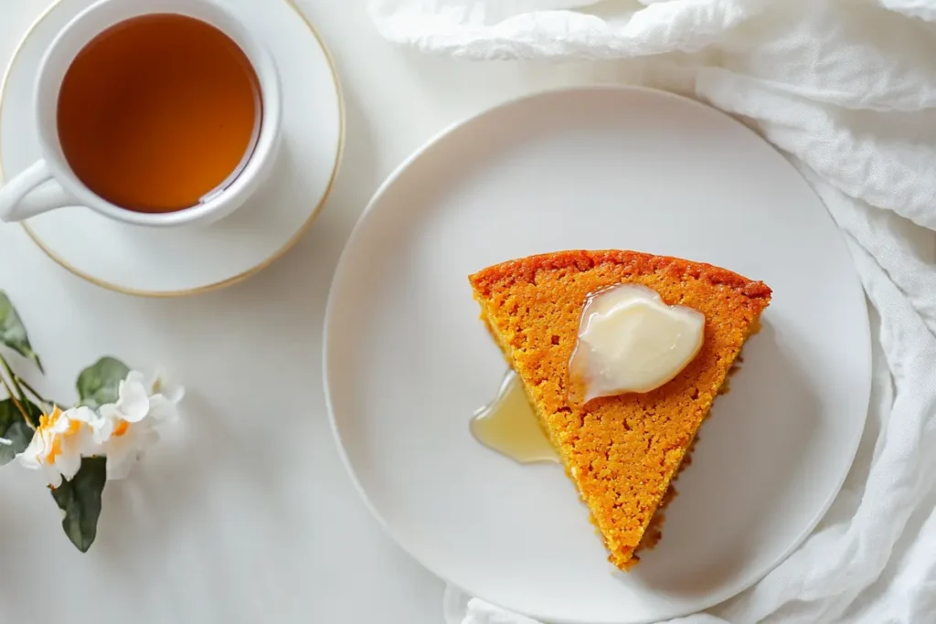 Sweet potato cornbread serving