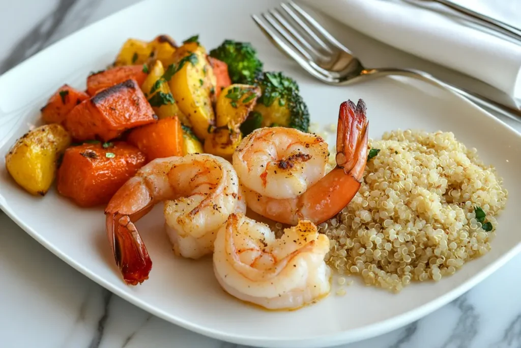 Shrimp paired with grains