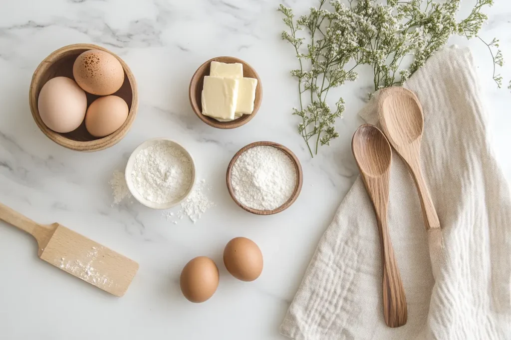 French choux pastry ingredients