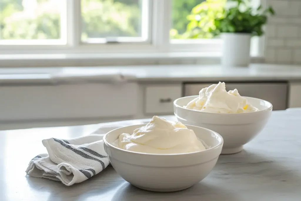 Whipping cream and heavy cream comparison