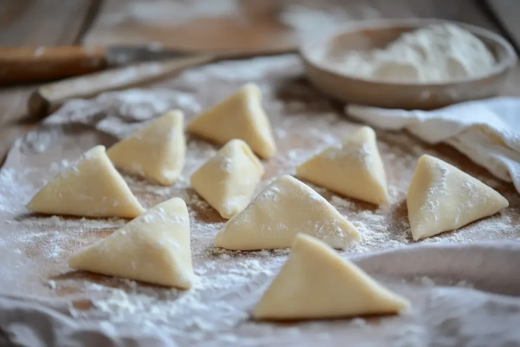 Shaping Gipfeli pastry