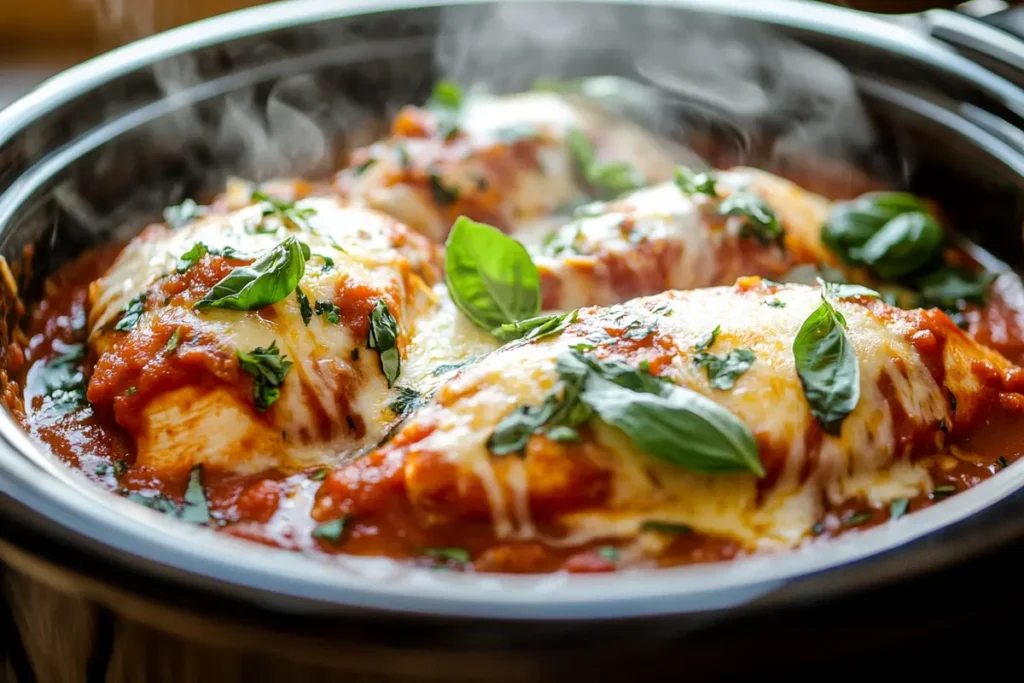 Chicken cooking in slow cooker