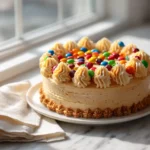 peanut butter cake with M&M's